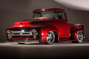 Adorable Red Hot Rod Car Wallpaper