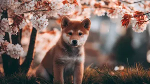 Adorable Shiba Inu Puppy Wallpaper