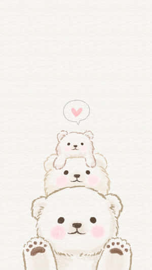 Adorable_ Stacked_ Bears_ Love_ Bubble Wallpaper