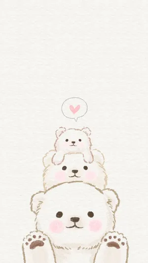 Adorable_ Stacked_ Bears_ Love_ Bubble Wallpaper
