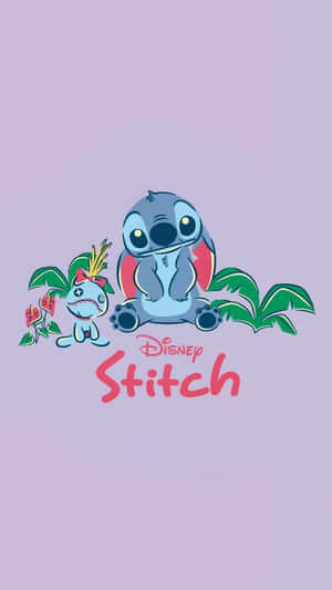 Adorable Stitch Disney Purple Wallpaper