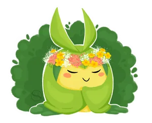 Adorable Swadloon Wearing A Flower Crown In Pokémon Wallpaper