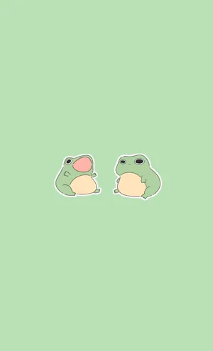 Adorable_ Twin_ Frogs_ Illustration Wallpaper