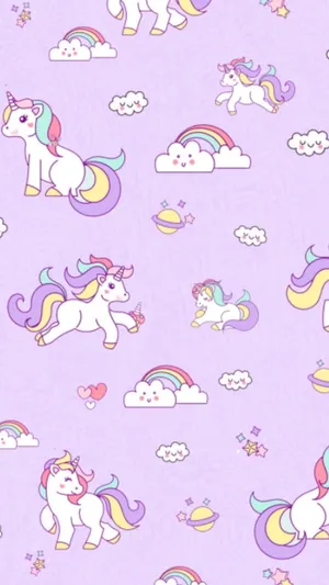 Adorable Unicorn Fantasyland Wallpaper