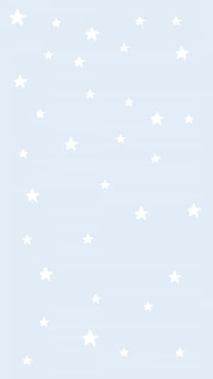 Adorable White Stars On Pastel Blue Background Wallpaper