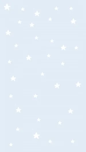 Adorable White Stars On Pastel Blue Background Wallpaper
