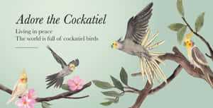 Adorethe Cockatiel Vintage Illustration Wallpaper