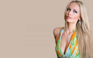 Adriana Sklenarikova Strikes A Stunning Pose In White Dress Wallpaper