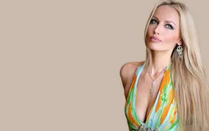 Adriana Sklenarikova Strikes A Stunning Pose In White Dress Wallpaper