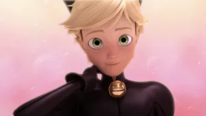 Adrien Agreste Pink Bubbles Background Wallpaper