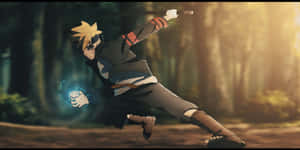 Adult Boruto Running While Charging Orb Wallpaper