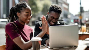 Adult Friends Giving High-five Wallpaper