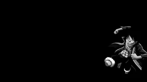 Advancing Luffy Black And White Wallpaper