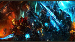 Adventurers Prepare To Take On The Lich King In World Of Warcraft Wrath Of The Lich King Wallpaper