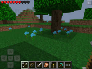 Adventurous Exploration In Minecraft Pocket Edition Wallpaper