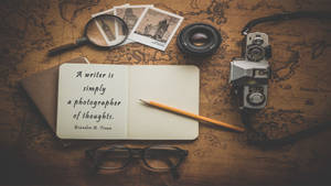 Adventurous Photographer Journal Cute Writing Wallpaper