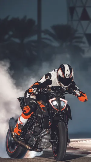Adventurous Ride With Ktm Motorcycle Wallpaper