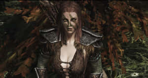 Aela The Huntress, A Fierce And Powerful Warrior Wallpaper