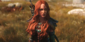 Aela The Huntress In Action Wallpaper