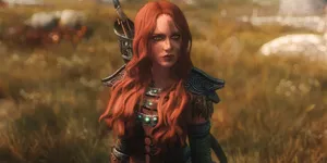 Aela The Huntress In Action Wallpaper