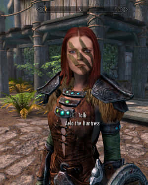 Aela The Huntress In Action Wallpaper