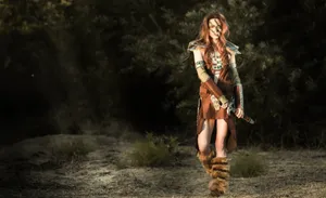 Aela The Huntress In Action Wallpaper