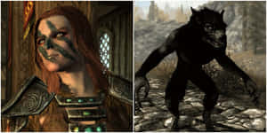 Aela The Huntress In Battle Wallpaper