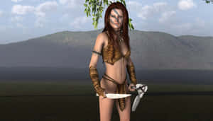 Aela The Huntress In Combat Wallpaper