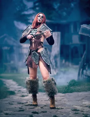 Aela The Huntress Ready For Action Wallpaper