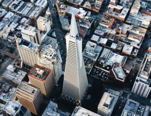 Aerial Photo Of Transamerica Pyramid Wallpaper