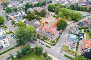 Aerial View Apeldoorn Residential Area Wallpaper