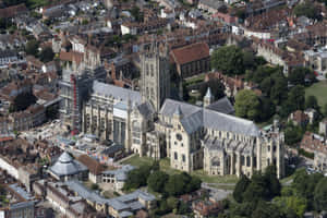 Aerial View Canterbury Cathedral Wallpaper