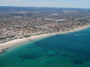 Aerial View Glenelg Beachand Town Wallpaper