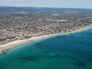Aerial View Glenelg Beachand Town Wallpaper