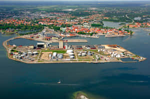 Aerial View Kalmar Sweden Wallpaper