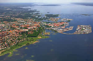 Aerial View Kalmar Sweden Wallpaper