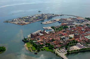 Aerial View Kalmar Sweden Wallpaper