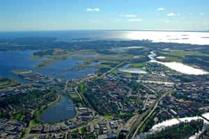 Aerial View Karlstad Sweden Wallpaper