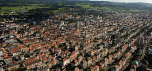 Aerial View La Chaux De Fonds Switzerland Wallpaper