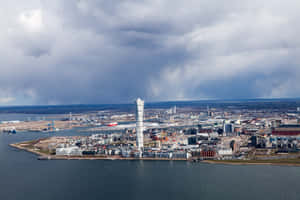 Aerial View Malmo Sweden Turning Torso Wallpaper