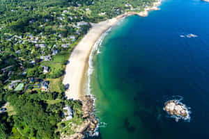 Aerial View Manchester By The Sea Beach Wallpaper