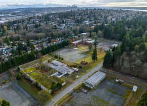 Aerial_ View_of_ Abandoned_ Buildings_ Near_ Discovery_ Park_ Seattle Wallpaper