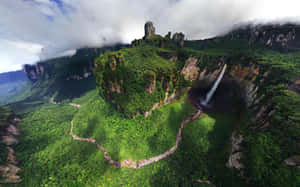 Aerial View Of Angel Falls Wallpaper
