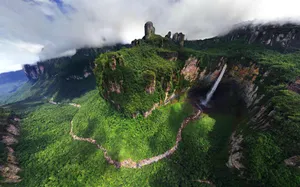 Aerial View Of Angel Falls Wallpaper