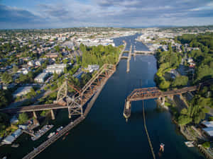 Aerial_ View_of_ Ballard_ Locks_and_ Surrounding_ Area Wallpaper