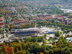 Aerial View Of Beautiful Sundsvall City Wallpaper