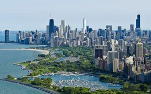 Aerial View Of Chicago Wallpaper