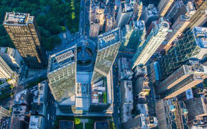 Aerial View Of Columbus Circle Wallpaper