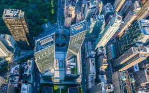 Aerial View Of Columbus Circle Wallpaper