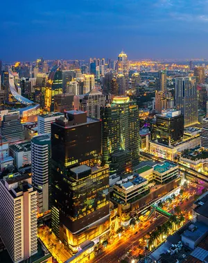 Aerial View Of Downtown Bangkok Thailand Wallpaper